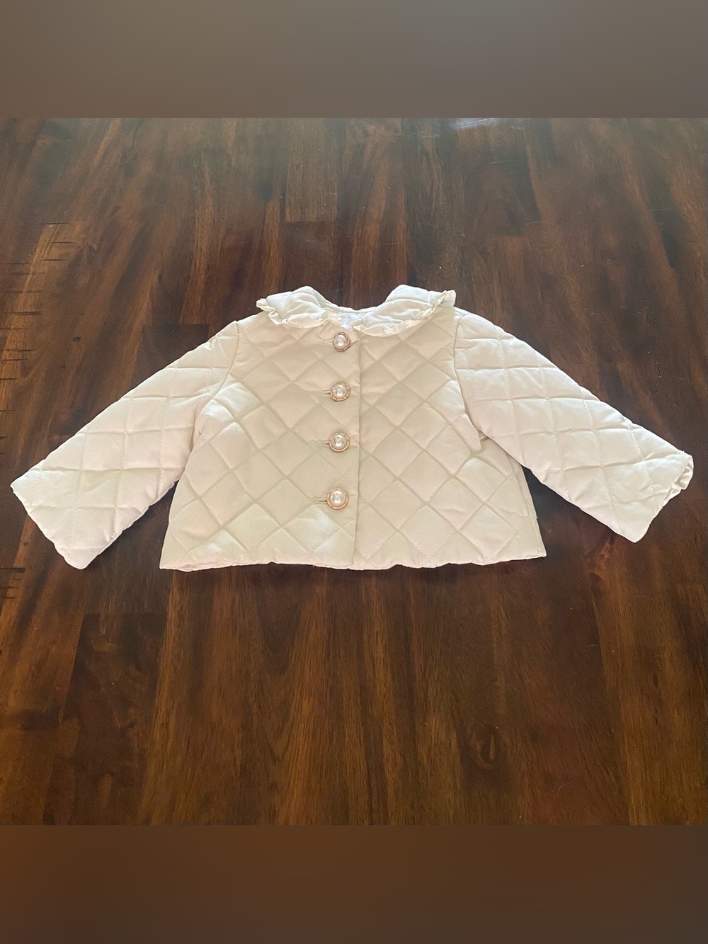 Edgehill Collection Quilted Ruffle-Collar Baby Girl Jacket